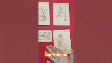 Деревянные почтовые новогодние открытки "снеговики #новыйгод #сновымгодом #открытка #снеговики