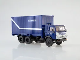 Масштабная модель КАМАЗ-53212 с 20-футовым контейнером, Почта России, синий лучшая цена!